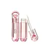 En Stock Mango Redondo Grueso Transparente Rosa Plateado Corazón de Cebolla Tubo de Brillo Labial Tubo Vacío de Plástico Material de Empaque