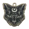 Halloween Transfronteiriço Gato Preto Caveira Esmalte Liga Liga Acessórios de Joias Brincos DIY Colar Chaveiro Pingente Charme