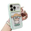Adesivo de boneca chorando de desenho animado se transforma instantaneamente em capa transparente Dopamine para telefone Apple 17promax compatível com iphone16