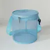 Nueva bolsa de almacenamiento de malla con concha de Amazon para niños, organizador y bolsa de colección de juguetes de cubo redondo 3D para cavar en la arena de la playa