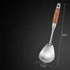 Conjunto de Utensílios de Cozinha em Aço Inoxidável 201, Espátula de Cozinha, Colher de Sopa, Escumadeira, Atacado, Cabo de Jacarandá, Espátula de Fritar Anti-Escaldante, Espátula de Cozinha