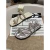 Sandalias de Exterior Versátiles de Moda para Mujer con Faldas, Diseño Nicho, Zapatillas de Tanga Estilo Hada Nuevo de Verano 2025 para Mujer
