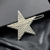 Nuevo accesorio para el cabello con hebilla de rana de estrella de cinco puntas y diamantes de imitación súper brillantes, clip lateral para cabeza de bola, tocado simple de moda al por mayor