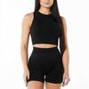 Ropa de Yoga Transfronteriza Traje de Mujer Verano de Gama Alta Push-Up Revelador de Busto Adelgazante Fitness Running Yoga Set de Dos Piezas