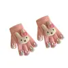 Guantes para Niñas Otoño e Invierno Lindos Dibujos Animados de Conejo Miffy Peluche Cinco Dedos Guantes para Niñas Resistentes al Viento y Cálidos Guantes con Dedos