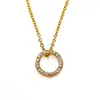 Nuevo Collar de Acero de Titanio con un Solo Anillo Tachonado de Diamantes, Moda Simple para Mujer, Estilo Ins, Colgante de Alta Gama, Venta al por Mayor