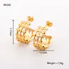 Pendientes de Acero de Titanio Estilo Ins Espigas Flores Hojas Pendientes Pendientes Pendientes de Acero Inoxidable Oro 8K Pendientes de Gama Alta para Mujeres