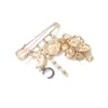 Diseño Estilo Ins Aleación Disco Geométrico Flecos Empalmados Colgante de Luna Broche Pin de Moda Accesorio para Ceñir la Cintura
