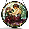 Cruz Borboleta Bonita Fada Vidro Colorido Pingente Casa Vidro Ornamento Pendurado Decoração de Janela Jardim Pegador de Sol
