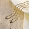 Collar de Acero de Titanio Acero Inoxidable para Mujer, No se Desvanece, Circonita Engastada en Garras, Acero de Titanio Transfronterizo Chapado en Oro de 18K Collar No Desvanecible