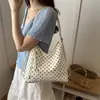 Bolso Tote de Lunares Retro con Superficie Suave, Bolso de Hombro/Axila de Gran Capacidad, Versátil para el Trayecto Diario, Bolso de Mano para Mujer