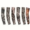 6 Combinación Flor Manga de Tatuaje de Brazo Sin Costuras para Exterior Protección Solar Manga de Tatuaje para Ciclismo Transfronteriza