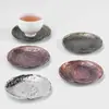 Ventas Directas de Fábrica Posavasos de Aleación de Cobre Soportes para Tazas Hoja de Loto Rana Accesorios para Ceremonia del Té Oro Plata Cobre Venta al por Mayor