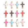 Marcador de Libros Transfronterizo DIY Doble Colgante Cruz Pequeña Accesorio, Aleación de Esmalte Dorado Colgante Pequeño, Dijes para Pulsera