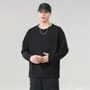 Moletom masculino trendy estilo americano, corte solto, gola redonda, coleção primavera/outono 2026, resistente, casual, plus size, versátil, manga longa, peça básica