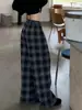 Pantalones de Cuadros Retro Negros y Grises Uncle Carrot para Mujer Primavera 2026 Casual Perezoso de Cintura Alta Abotonados Sueltos de Pierna Ancha