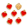 Acessórios para Joias DIY de Liga de Zinco Pingente de Coração com Óleo Gotejante Pulseira Chaveiro Brincos Pingente Decorativo W500