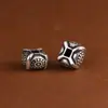 Cuentas Vintage de Plata con Patrón de Coche y Decoración de Gota de Aceite para Hacer Joyería