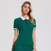 Camiseta Polo Deportiva de Manga Corta para Mujer, Estilo Nuevo Transfronterizo, Casual, Transpirable, con Cuello Polo, para Golf, Entrenamiento al Aire Libre, Tenis
