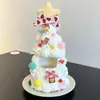 [Solo Ropa de Bebé] Nuevo Conjunto de Ropa de Bebé Árbol de Navidad Multicolor Tejido a Mano para Combinar con Hello Kitty Labubu