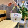 Nuevo Monedero Creativo de Oso Bolso de Cadena Arcoíris Corazón de Niña Bolsa para Audífonos ins Bolsa Cilíndrica de Malla Láser