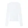 Camiseta de manga larga con cuello redondo para mujer con forro polar, camiseta base ajustada informal para otoño e invierno, top cálido de capa interior