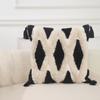 Nórdico Ins Bohemio Lienzo Bordado Tufted Borla Moderno Funda de Almohada Cojín de Sofá Almohada de Cintura Cojín para Ventana