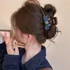 Presilha de cabelo flor de acetato simples e elegante para mulheres, novo modelo 2026, presilha para a parte de trás da cabeça, grampo para meio rabo de cavalo, presilha de tubarão