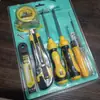 Conjunto essencial de ferramentas de reparo doméstico com cabo antiderrapante, chave de fenda, estilete, trena, conjunto completo