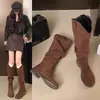Botas Acima do Joelho Femininas Emagrecedoras Abraçando as Coxas Tamanho Plus Meninas Botas Longas 2026 Outono Inverno Nova Moda Botas de Salto Alto Botas Skinny Elásticas