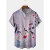 Moda Masculina Transfronteriza Tendencia Verano Camisa de Manga Corta Estilo Hawaiano Camisa Cardigan Casual Holgada Impresa en 3D