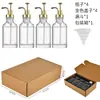 Venta Caliente de Amazon Cuadrado Cristal Blanco Vidrio 500ml Dispensador de Jarabe para Café Botella de Jarabe Botella para Enjuague Bucal