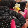 Nuevo juego de sábanas de cuatro piezas, sábana y funda de edredón suaves y acogedoras, juego de tres piezas estilo coreano ins para dormitorio de estudiante, adecuado para todas las estaciones