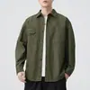 Ropa para Hombre Fengshe / Nueva Camisa de Trabajo Retro Japonesa de Primavera y Otoño para Hombre, Camisa Casual Holgada Estilo Americano con Retazos