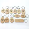 Llavero de Madera de Haya Colgante Creativo Grabado Láser Personalizado Impresión Tallado Venta al por Mayor en Stock Anillo para Llaves de Madera Maciza