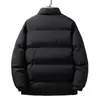 Chaqueta de algodón de color liso con cuello alto para otoño e invierno para estudiantes jóvenes, unisex, engrosada para usar al aire libre, corte holgado, versátil y proporciona calor