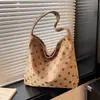 Bolsa de Lona Casual Grande Capacidade Feminina 2026 Outono Inicial Nova Leve para o Dia a Dia Ombro Único Estampa de Bolinhas Tote Bolsa Saco