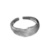 Anillo Minimalista Esmaltado Cepillado de Plata Esterlina S925 para Mujer, Anillo de Dedo Índice de Moda Único, Anillo de Diseño de Nicho al por Mayor