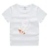 2023 Novas roupas infantis Camiseta de manga curta de verão para crianças Meninos e meninas Camisa de base de algodão Camiseta de meia manga para bebê Top infantil