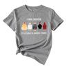 Camiseta de manga corta con cuello redondo para mujer, estilo europeo y americano, de Amazon Wish Independent Station, verano, crío pollos