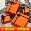 Caja de regalo de mano naranja caja de regalo de cumpleaños caja vacía bufanda caja de embalaje para cosméticos caja de regalo grande venta al por mayor