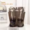 Bolsa de Empaque para Tienda de Té con Leche Alta Transparencia para Llevar Café Bebida Desechable Taza Individual Taza Doble Bolso de Plástico Escarchado