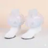 Calcetines de Verano Finos para Niñas con Volantes de Encaje y Volantes Abullonados, Calcetines de Algodón Peinado Transpirables para Bebé, Calcetines de Algodón de Princesa hasta la Pantorrilla