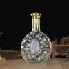 Garrafa de Vidro Transparente Espessada para Bebidas Alcoólicas Atacado Pacote 0,5kg 500ml Garrafa Selada para Bebidas Alcoólicas Caseiras Garrafa de Vinho com Bolhas