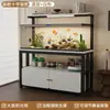 Gabinete para acuario elevado con luz, mueble de almacenamiento divisor para sala de estar, base a prueba de polvo para acuario, soporte para acuario, gabinete base para acuario