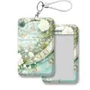 Reloj Retro Verde Menta Portatarjetas Rosa Blanca Cubierta Protectora para Tarjeta de Acceso y Credencial de Trabajo Diseño Deslizante Portatarjetas de Comida para Estudiantes