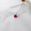 Collar de amor con incrustaciones de diamantes de plata de ley S925 para mujer, cadena para la clavícula de lujo ligero de alta calidad, collar simple versátil, joyería