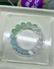 [Shanchunxiao] Pulsera de Cristal de Aguamarina Natural con Gradiente Azul-Verde de Wang Sulong Pulsera Dorada de Cinco Formas Madera Agua
