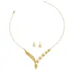 Conjunto de collar y pendientes florales de Dubái de Oriente Medio, chapado en oro, para novias, bodas, ventas transfronterizas, resistente al deslustre y extravagante para banquetes