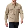 Novo Cardigan Xadrez Casual de Outono e Inverno Masculino com Gola Reversível Tamanho Europeu Camisa Fashion com Bolsos com Zíper e Moletom Abotoado para Homens